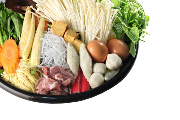 Ingredientes Sukiyaki en plato . — Foto de Stock