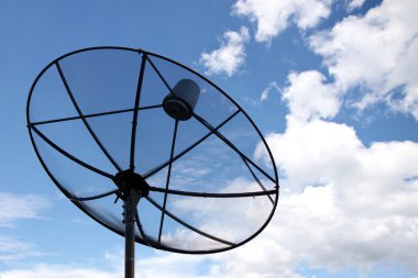 Satellite dish and Clouds on Blue sky.