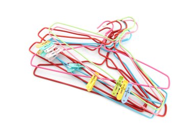 elbise askısı ve kelepçe kumaş.