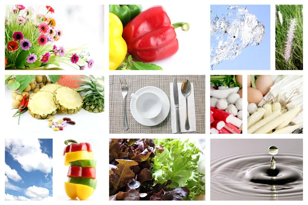 Meng de voedsel en fruit foto voor gezondheid. — Stockfoto