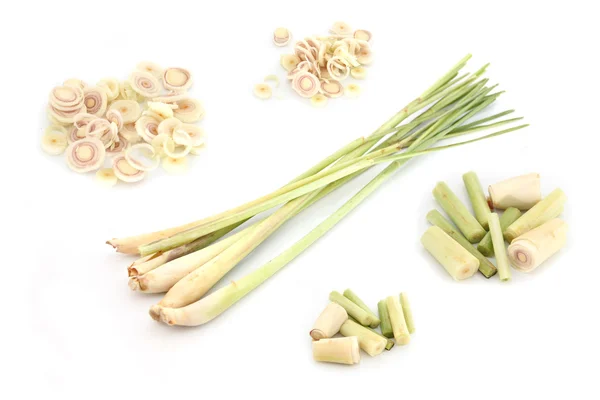 Closeup Fresh Lemon Grass and Slice it. — Stock Photo, Image