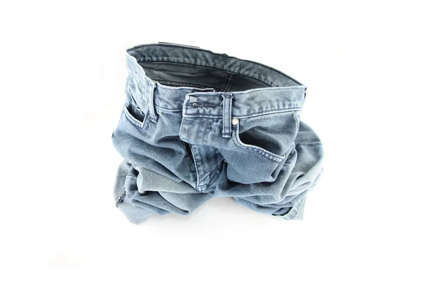 La parte anteriore dei jeans sul pavimento . — Foto Stock