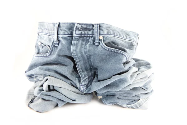 La parte anteriore dei jeans sul pavimento . — Foto Stock