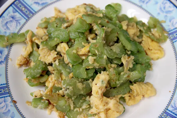 Bitter melon fry egg. — Stock Photo, Image