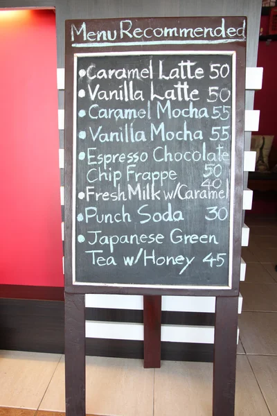 Label coffee menu list. — Stock Photo, Image