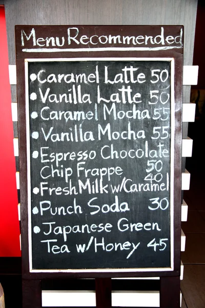 Label coffee menu list. — Stock Photo, Image