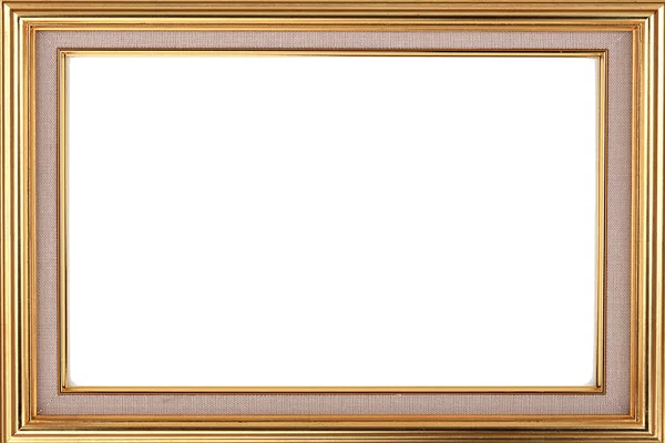Gouden frame op witte achtergrond. — Stockfoto