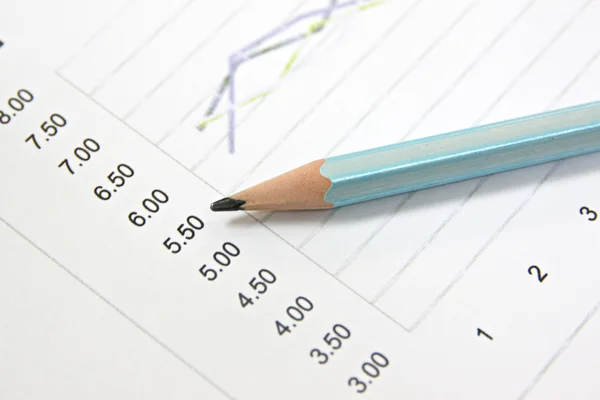 Pencil and graph is a business tool. — Stock Photo, Image