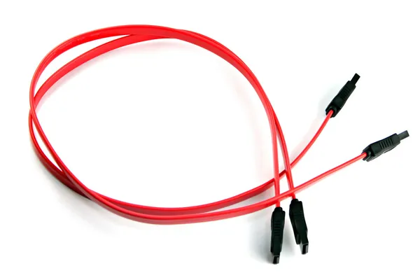 Röd sata-kabel. — Stockfoto
