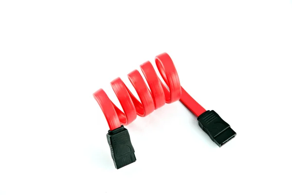Červená sata kabel. — Stock fotografie