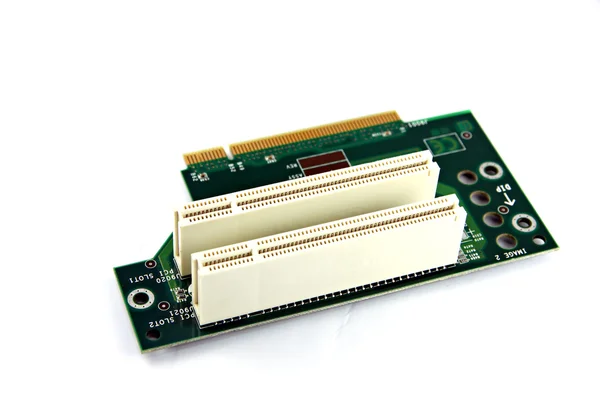 Green Computer equipment circuit board — Stock Photo, Image