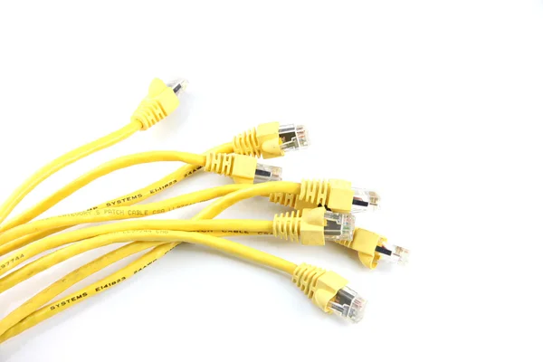 Yellow Lan Cables. — Stock Photo, Image