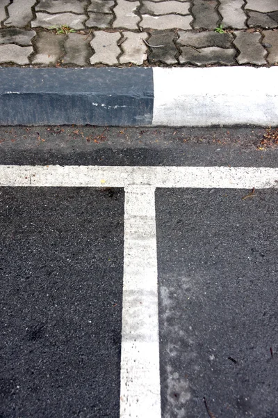 Lines the edge of the road into the car park. — Stock Photo, Image