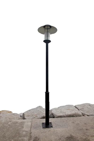Moderne zwarte lantaarn in het park. — Stockfoto