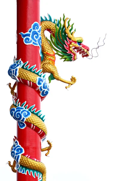 Thajsko zlatý drak socha. — Stock fotografie