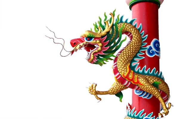 Chinese style of Golden dragon statue. — Stock Photo, Image