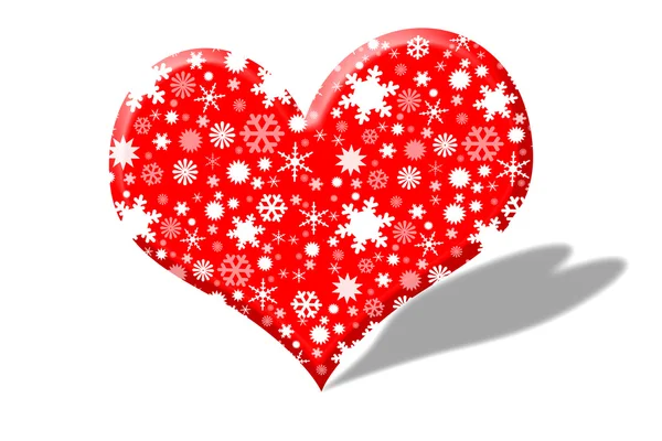 Heart images with snow inside. — Stock Photo, Image