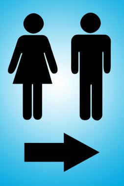 işaretler için erkek ve kadın banyo.