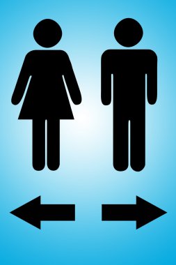 işaretler için erkek ve kadın banyo.