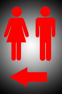 işaretler için erkek ve kadın banyo.