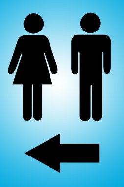 işaretler için erkek ve kadın banyo.