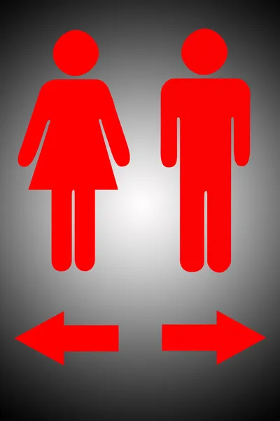 男性と女性のバスルームに標識. — ストック写真