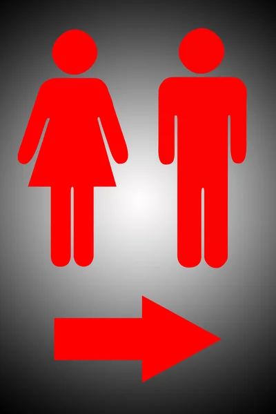 男、 女卫生间的标志. — 图库照片