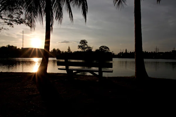 Coucher de soleil Silhouette vue . — Photo