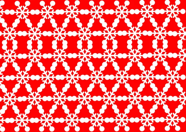 Snow white patterns on red background. — Stock Photo, Image