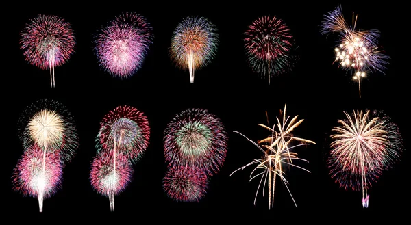 Fireworks or firecracker in ten different. — Stock Photo, Image