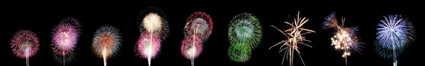 Neun Arten von Feuerwerk oder Feuerwerk. — Stockfoto