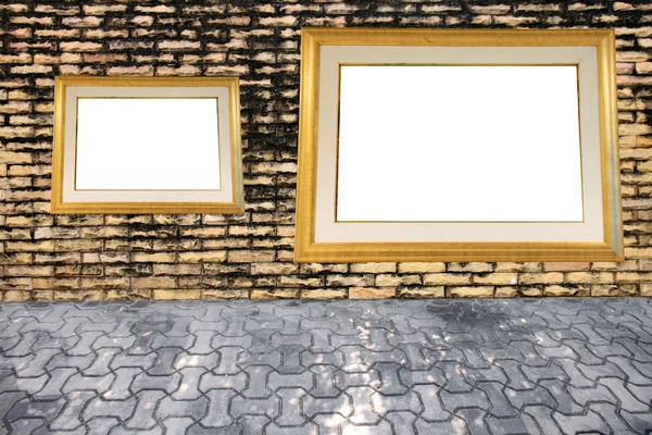 Old brick wall and photo frame. — Stock Photo, Image