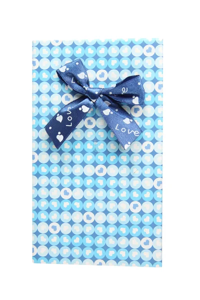 Blue gift box with a lid isolated. — Stock Photo, Image