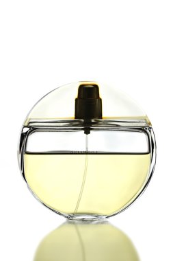Gold Perfume Bottle isolated. clipart