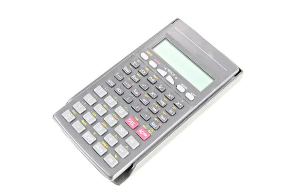 Kalkulator w różnych modeli na białym tle. — Zdjęcie stockowe