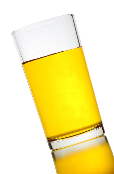 Yellow water in glass of isolated. — Stock Photo, Image