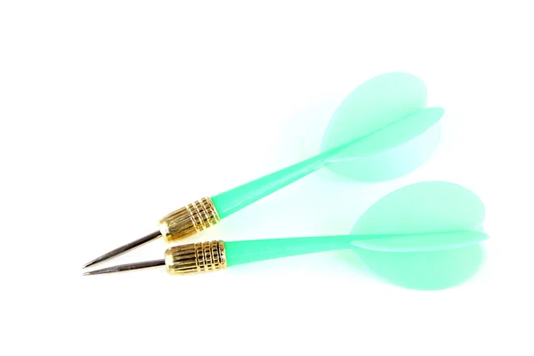 Green Darts isolated. — Stock Photo, Image