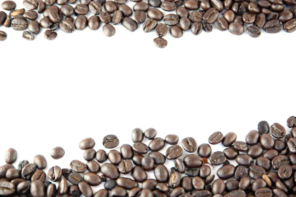 Roasted coffee beans in frame. — Stock Photo, Image