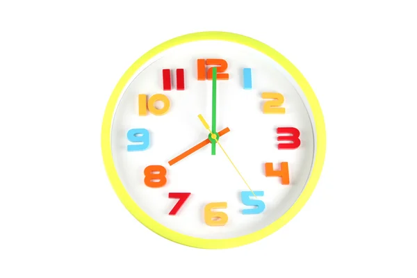 Färgglad klocka berätta tid klockan åtta. — Stockfoto