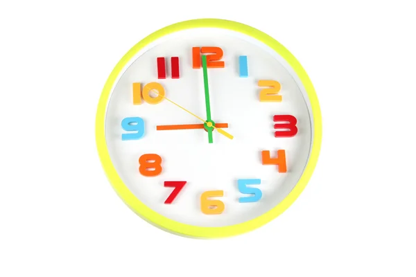 Reloj colorido en la hora de decir de nueve en punto . — Foto de Stock