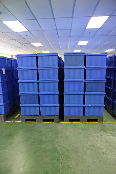 Blue Plastic box prodotti . — Foto Stock