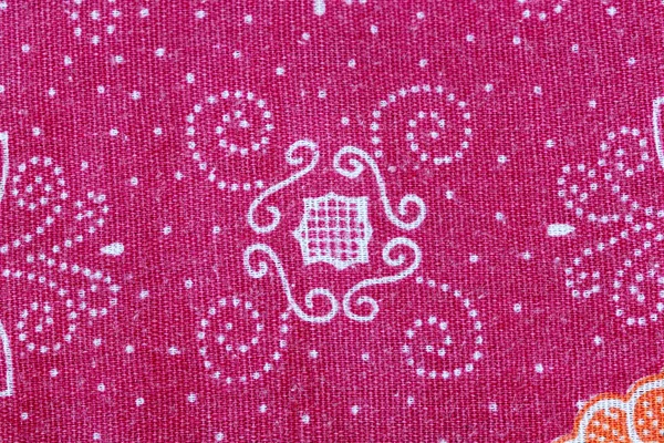 Thai Batik sarong of red flower pattern. — Stock Photo, Image