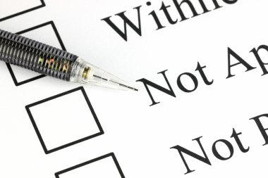 mekanik kurşun kalem noktası onay kutusu için değil onaylama metin.