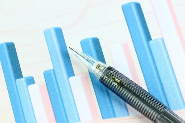 Mechanical pencil point to bar graph. — Stock Photo, Image