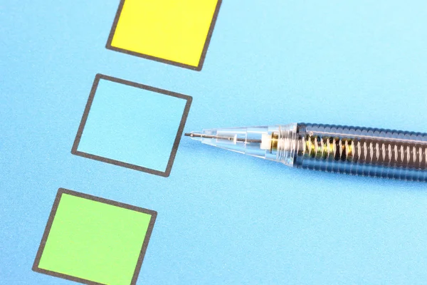 Mechanical pencil point to blue Checkbox. — Stock Photo, Image