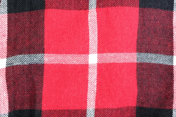 Red and black checkered pattern on fabric. — Stock Photo, Image