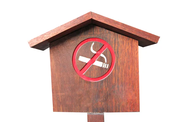 No smoking of wooden sign. — Stock Photo, Image