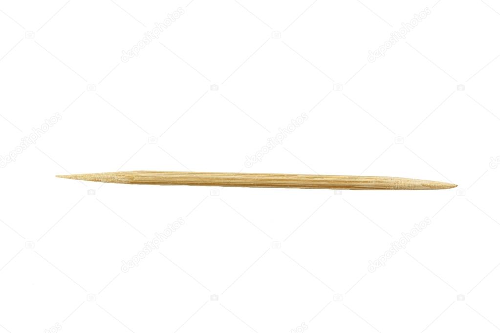 Toothpick made from bamboo wood isolated.
