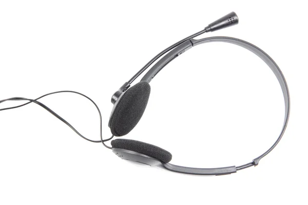 Black headphone isolated. — Stock Photo, Image