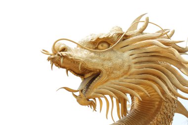 baş altın ejderha heykeli.